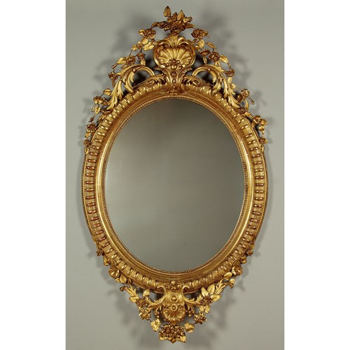 Large Oval Gilt Mirror C.1880
