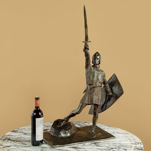 Large Bronze Figure Of A Knight C.1900
