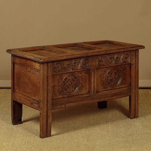 Small Carved Oak Coffer C.1780