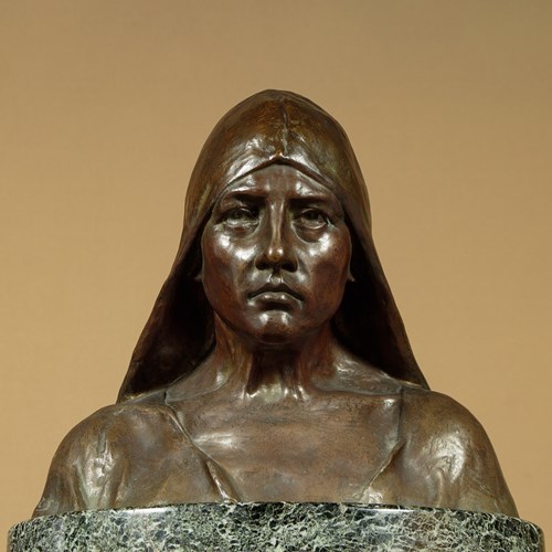 Bronze Bust By Emile Jespers C.1900