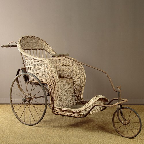 Wicker & Iron Bath Chair By Leveson & Sons C.1900