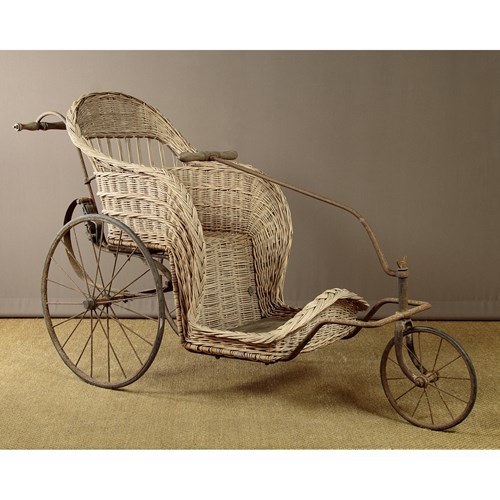 Wicker & Iron Bath Chair By Leveson & Sons C.1900
