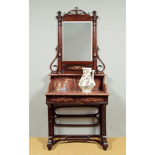 Marble Top Bentwood Dressing Table & Mirror C.1890