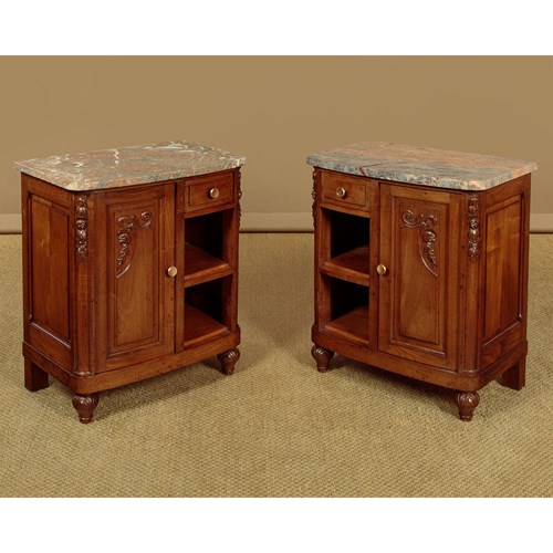 Pair Of Marble Top Bedside Cabinets C.1930