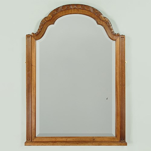 Walnut Art Deco Overmantle Mirror C.1930
