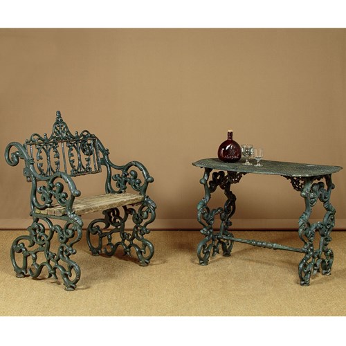 Cast Iron Garden Seat & Table