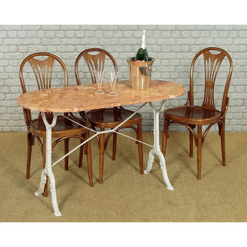 French Cast Iron & Marble Top Bistro Table