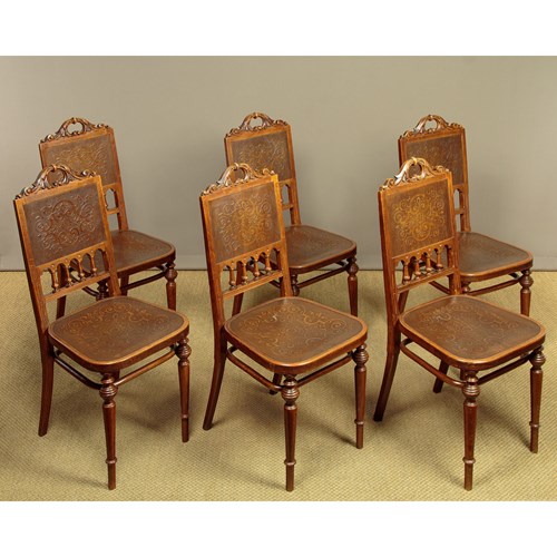 Set Of Six Bistro Dining Chairs By Thonet C.1900