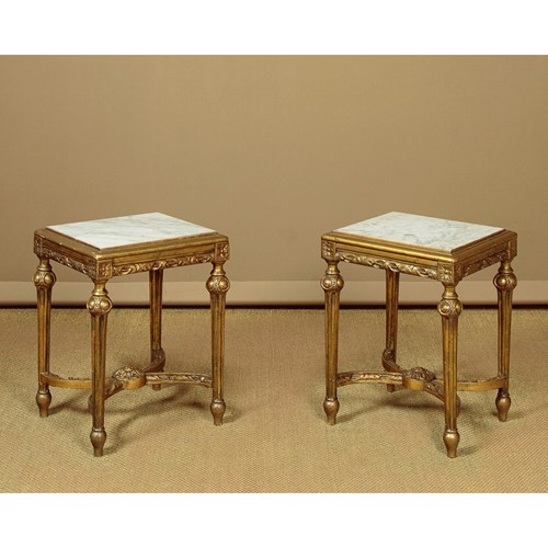 Pair Of Low Gilded Side Tables C.1930