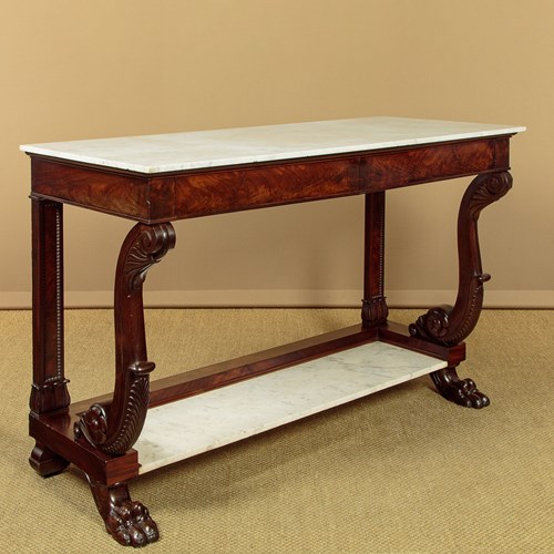 Large Marble Top Console Table Or Server C.1840