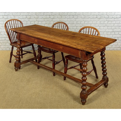 Narrow Kitchen Table With Bobbin Turned Legs C.1860