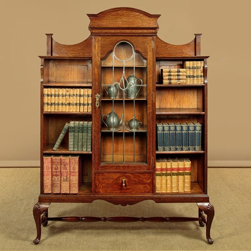 Arts & Crafts Oak Bookcase & Side Cabinet C.1910