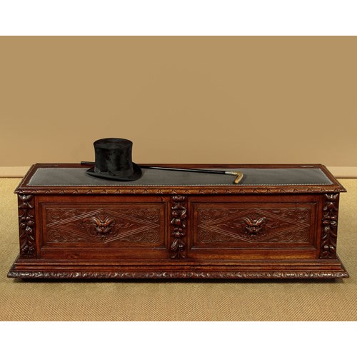 Carved Oak Ottoman Box Seat C.1890