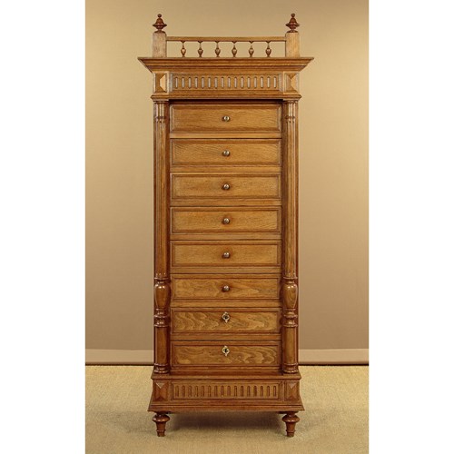 Tall Oak Bank Of Drawers C.1900