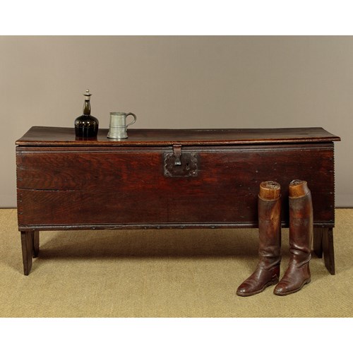 Long Primitive Oak Coffer C.1650