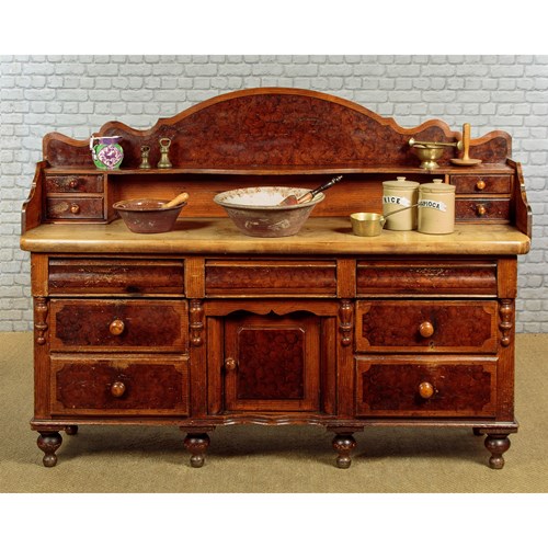 Scumble Painted Pine Kitchen Dresser C.1890