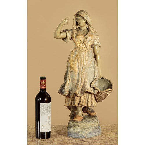 Terracotta Figure Of A Young Woman By Goldscheider C.1900