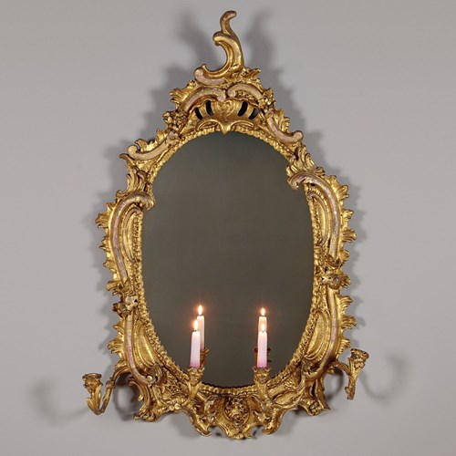 Rococo Gilded Girandole Mirror C.1870