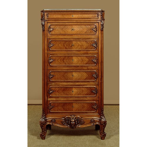 Walnut Secretaire Abattant With Drawers C.1880