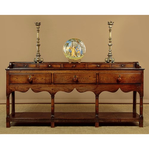 Welsh Potboard Dresser Base With Spice Drawers C.1790