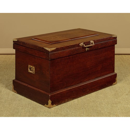 Brass Bound Walnut Chest C.1880