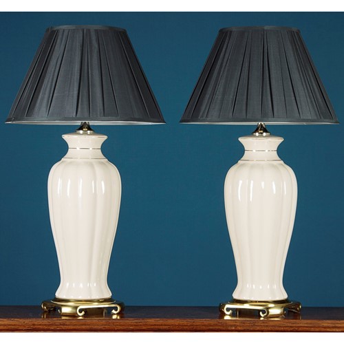 Pair of Large Porcelain Table Lamps 