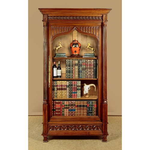 Tall Gothic Bookcase C.1880