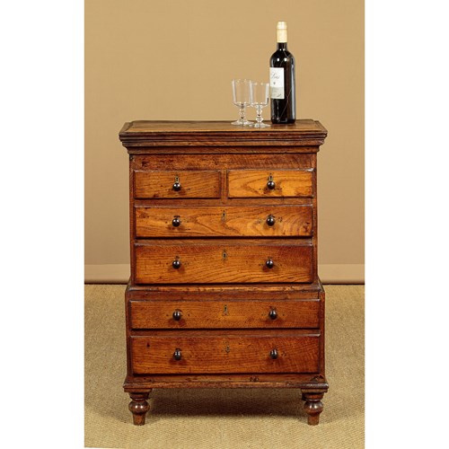 Miniature Welsh Oak Chest Of Drawers C.1810