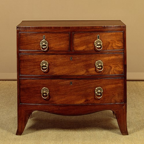 Small Bow Front Chest Of Drawers C.1820