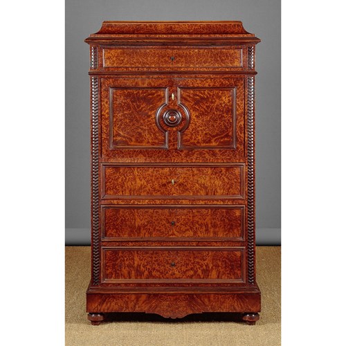 Amboyna Secretaire Abattant Writing Bureau C.1890