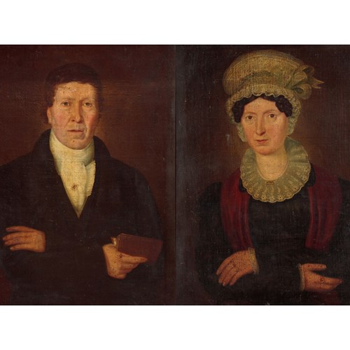 Pair Of Portraits Of A Lady & Gentleman C.1820