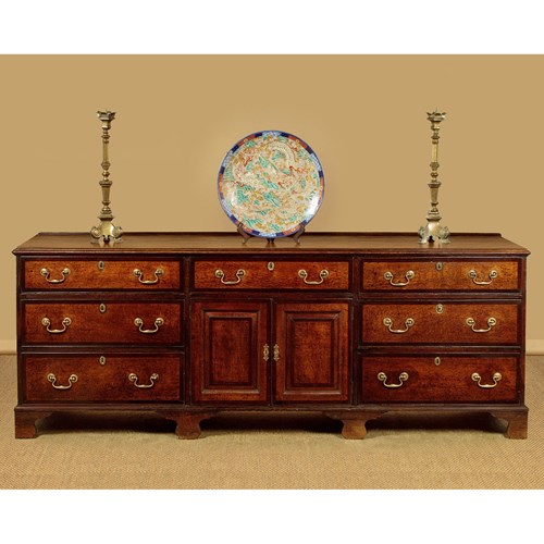 Long Georgian Oak Cheshire Dresser Base C.1810