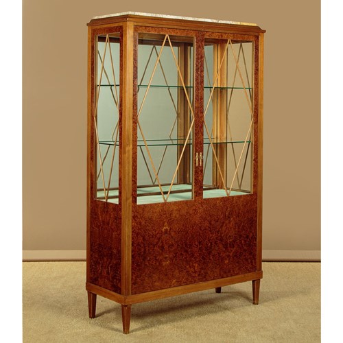 Amboyna Art Deco Display Cabinet C.1930