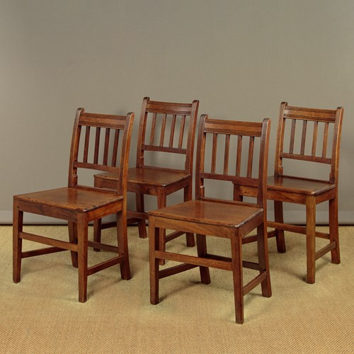 Set Of Four Cottage Dining Chairs C.1860