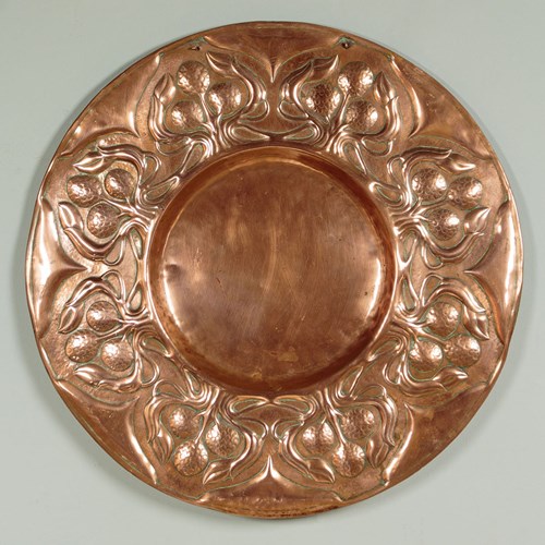 Arts & Crafts Copper Charger C.1900