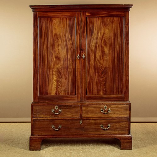George III Mahogany Linen Press C.1800