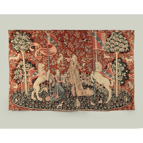 Large Tapestry Wall Hanging Of The Lady & The Unicorn