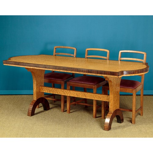 Art Deco Birdseye Maple Dining Table C.1930