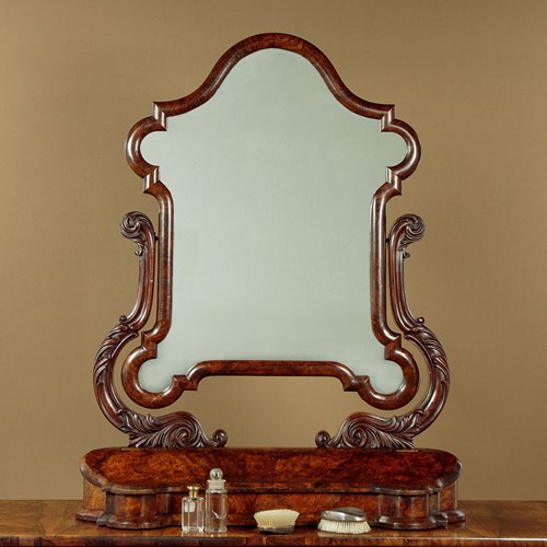 Large Walnut Dressing Table Mirror C.1860