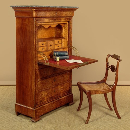 Burr Walnut Secretaire Abattant C.1840