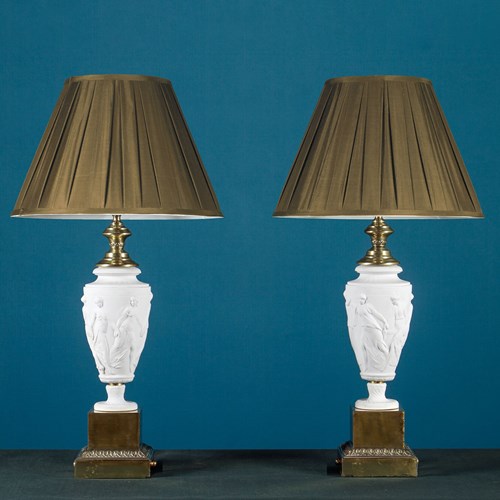 Pair Of Classical Porcelain Table Lamps