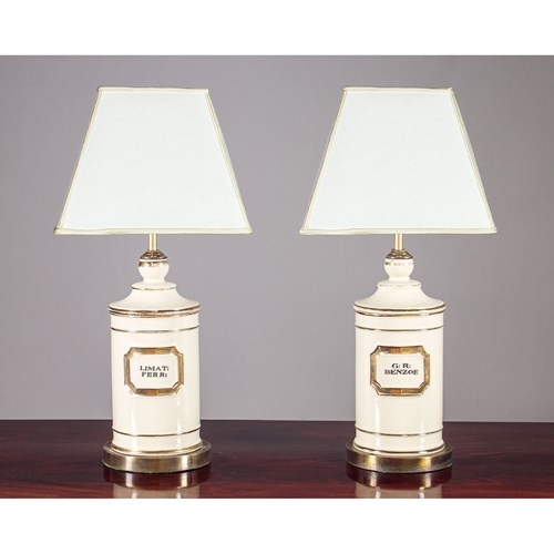 Pair Of Apothecary Jar Table Lamps