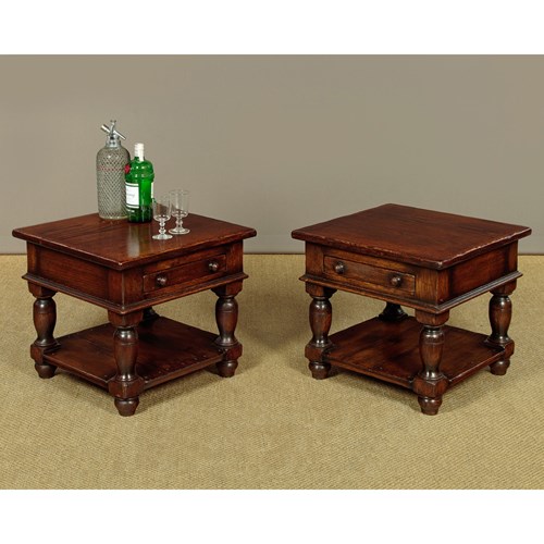 Pair Of Low Oak Side Tables