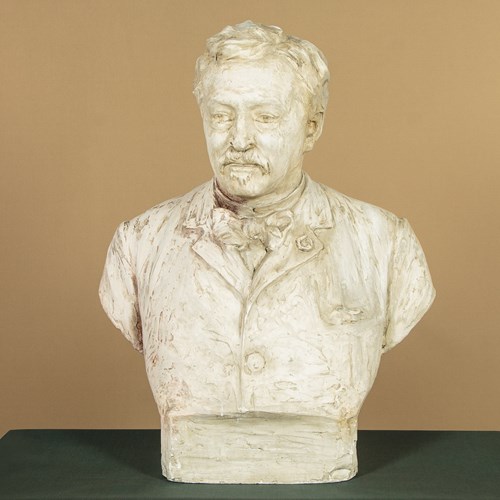 Large Plaster Bust Of A Gentleman C.1900