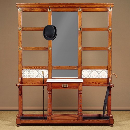 Large Pine Hallstand C.1880