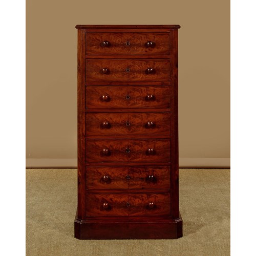 Narrow Mahogany Bank Of Drawers C.1860
