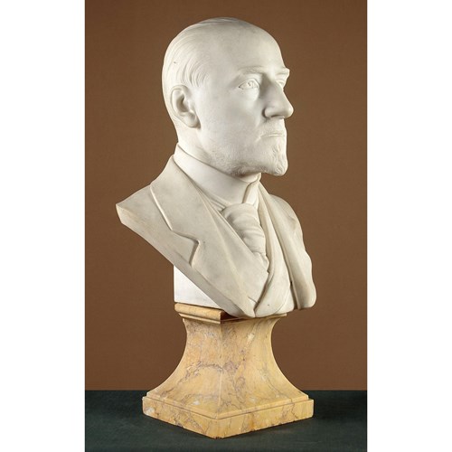 Marble Bust Of A Gentleman By John Wenlock Rollins Dated 1897