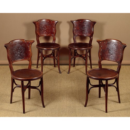 Set Of Four Bentwood Dining Chairs C.1900
