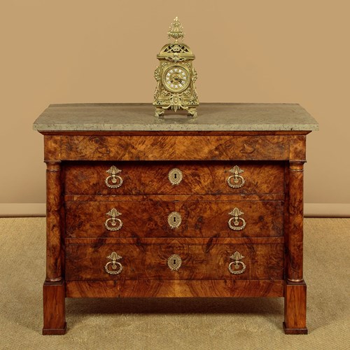 Burr Walnut Marble Top Commode C.1830