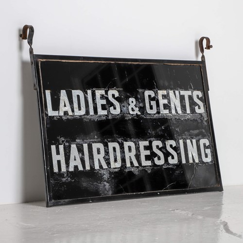 Antique Ladies & Gents Doublesided Hairdressing Sign